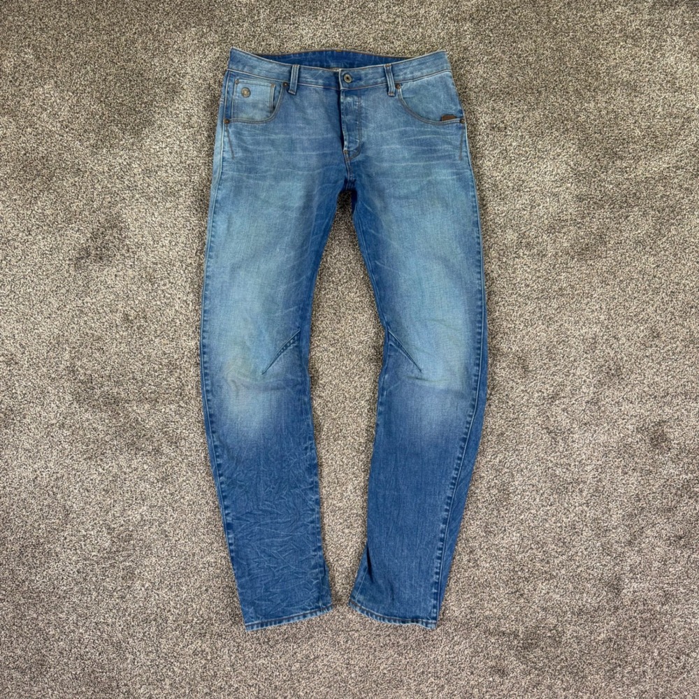 G-Star RAW Arc 3D Slim Blue Denim Jeans Mens 32x34 Button Fly‎ Causal Streetwear